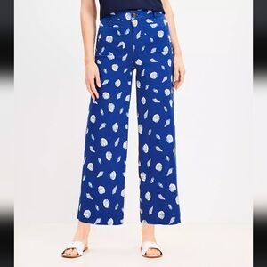 Ann Taylor LOFT The Palmer Wide Leg Crop Pants 2 Blue shell Capris
